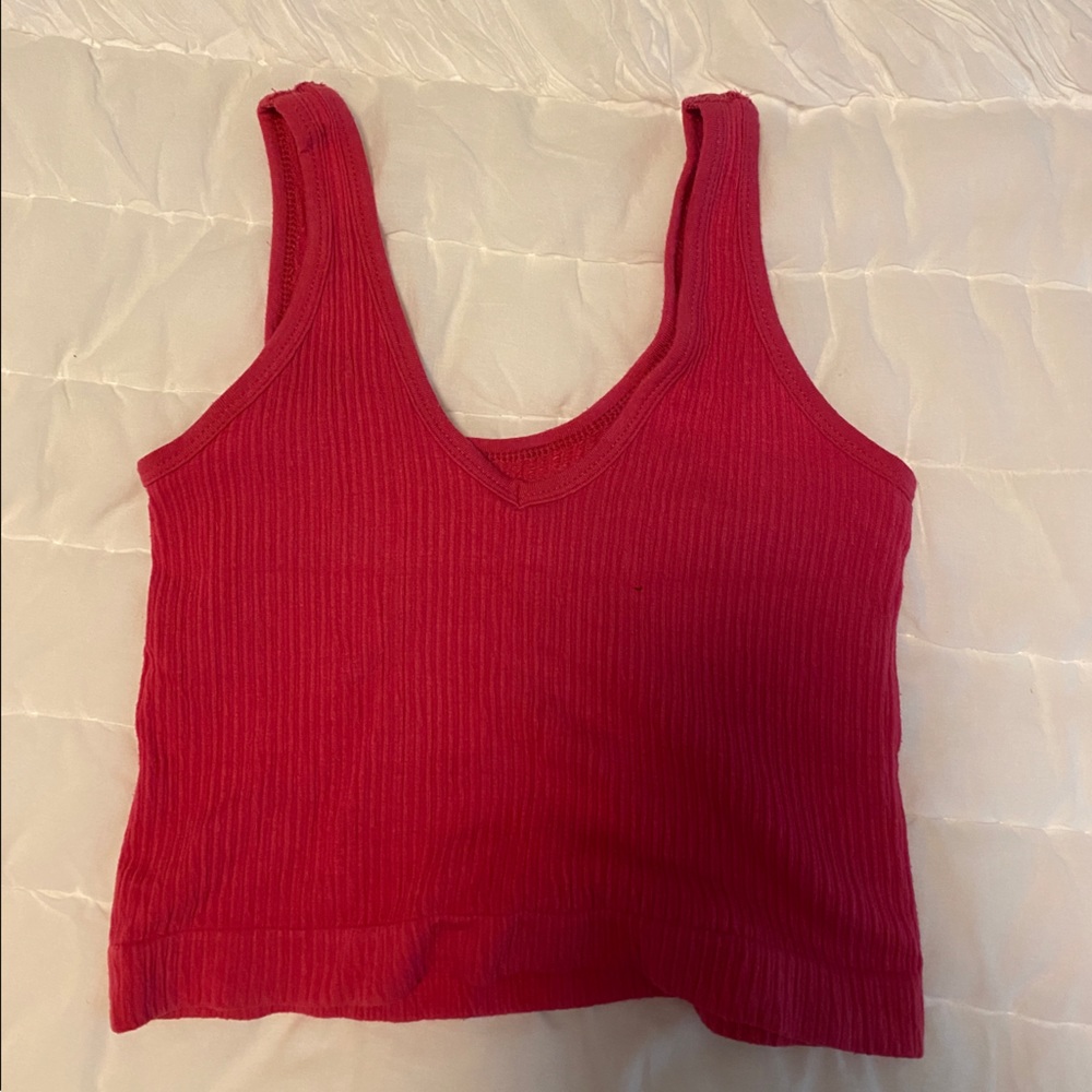 Urban Outfitters Out from Under Seamless Ribbed Tank in hot pink, size S